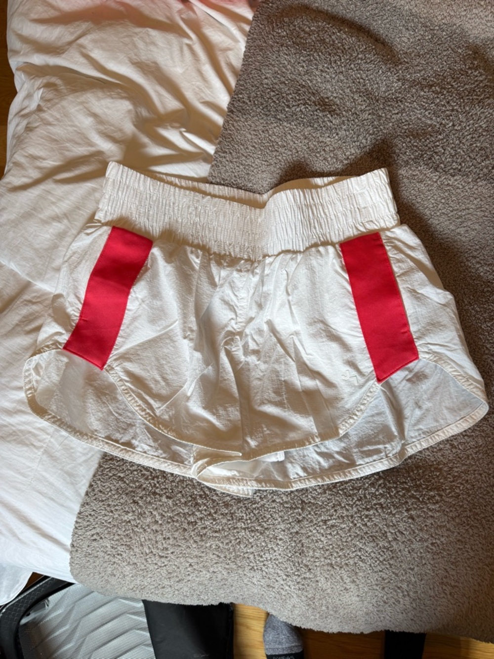 JoyLab White Athletic Shorts with Pink Side Panels